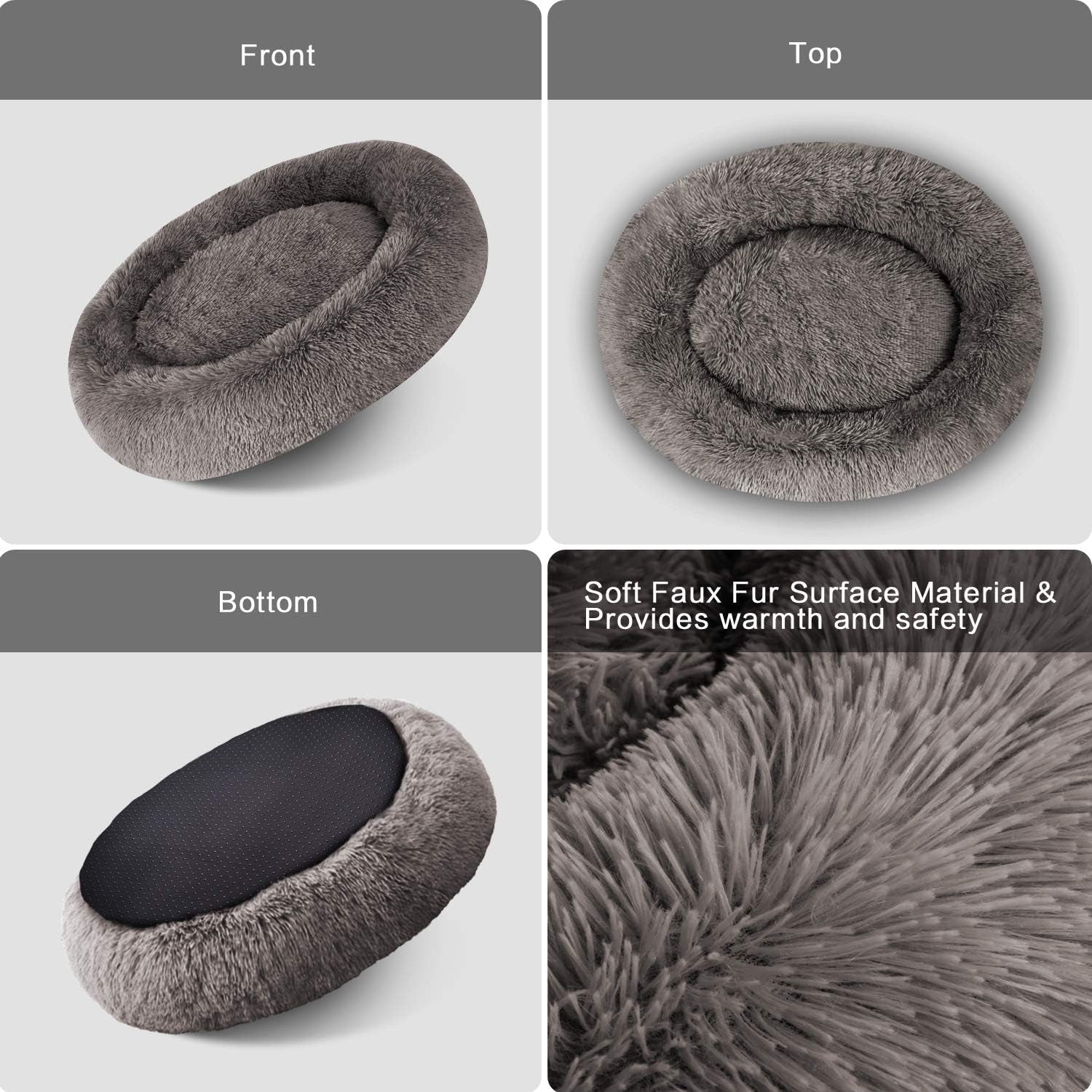 Modern Soft Plush round Pet Bed for Cats or Small Dogs, Mini Medium Sized Dog Cat Bed Self Warming Autumn Winter Indoor Snooze Sleeping Cozy Kitty Teddy Kennel