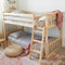 Twin over Twin Low Bunk Bed with Ladder, Wooden Bunk Beds with 14” Safety Guardrail for Kids,Toddlers, Boys, Girls, Teens, Bedroom Furniture, Natural