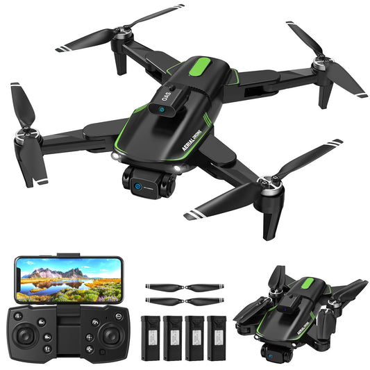 Drone with Camera 4K for Adults, Dual HD Cameras 90°Adjustable Lens, Brushless Motor, Optical Flow Positioning, Headless Mode, 12.6*11*2.8In