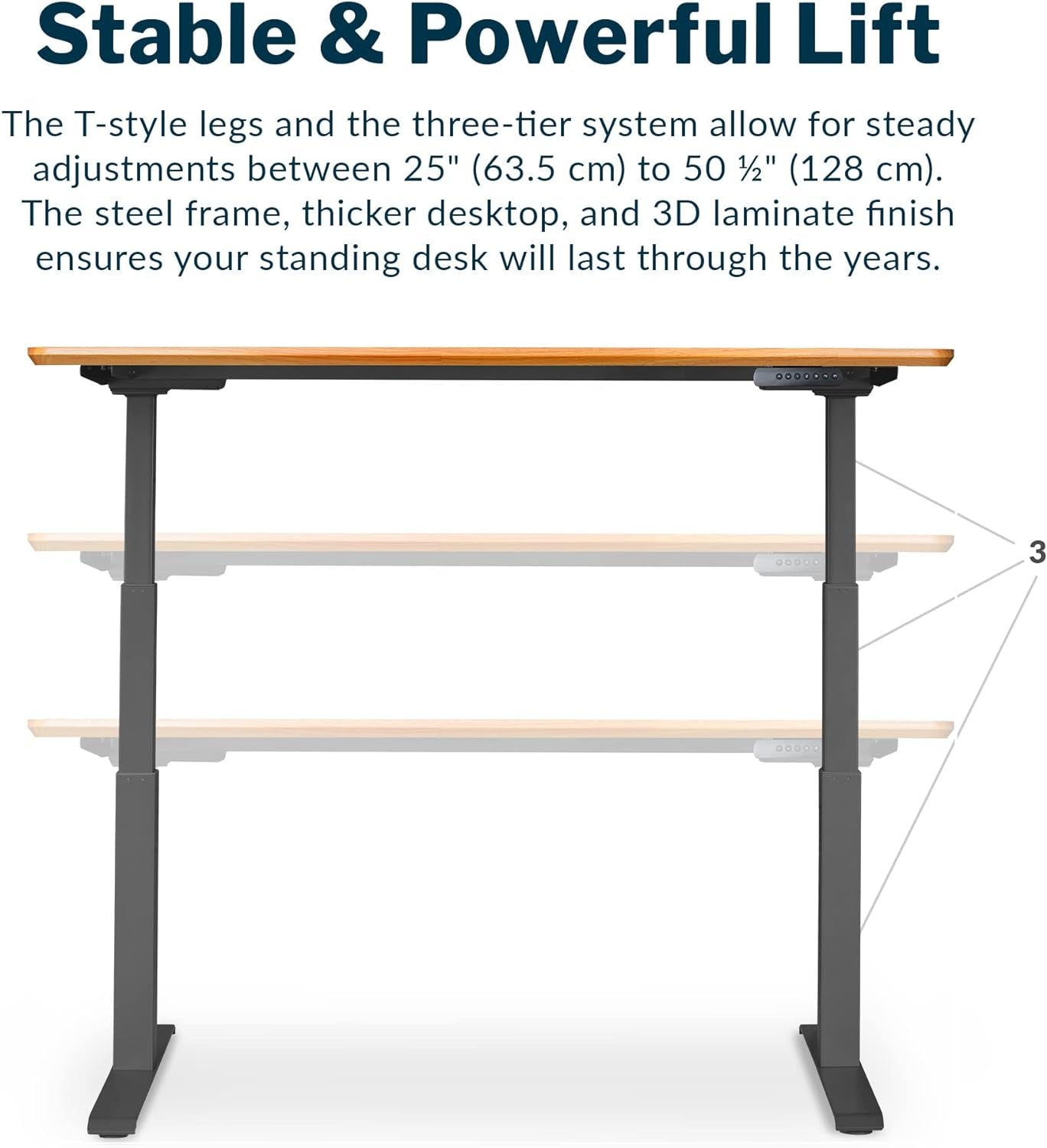 Electric Standing Desk - 60X30 desk, Adjustable Height Stand up Desk - Dual Motor with Memory Presets, Stable T-Style Legs- Home Office Essentials Computer Desk - Butcher Block