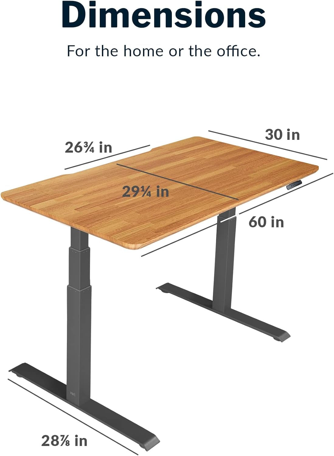 Electric Standing Desk - 60X30 desk, Adjustable Height Stand up Desk - Dual Motor with Memory Presets, Stable T-Style Legs- Home Office Essentials Computer Desk - Butcher Block