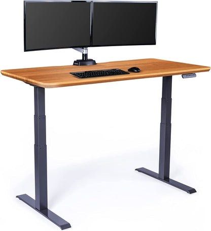 Electric Standing Desk - 60X30 desk, Adjustable Height Stand up Desk - Dual Motor with Memory Presets, Stable T-Style Legs- Home Office Essentials Computer Desk - Butcher Block