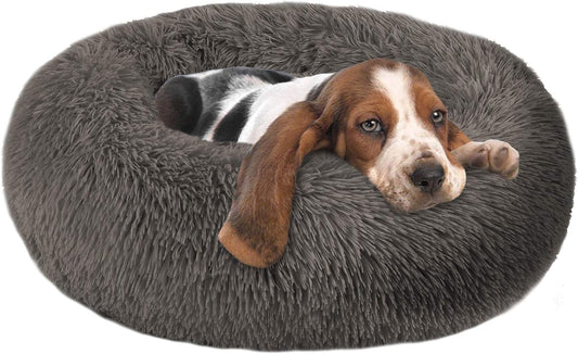 Modern Soft Plush round Pet Bed for Cats or Small Dogs, Mini Medium Sized Dog Cat Bed Self Warming Autumn Winter Indoor Snooze Sleeping Cozy Kitty Teddy Kennel