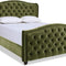 Marcella Upholstered Shelter Headboard Bed Set, Queen, Olive Green Performance Velvet