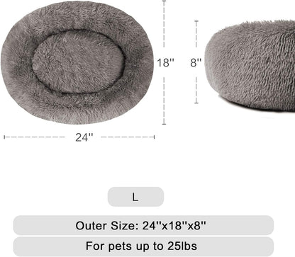 Modern Soft Plush round Pet Bed for Cats or Small Dogs, Mini Medium Sized Dog Cat Bed Self Warming Autumn Winter Indoor Snooze Sleeping Cozy Kitty Teddy Kennel