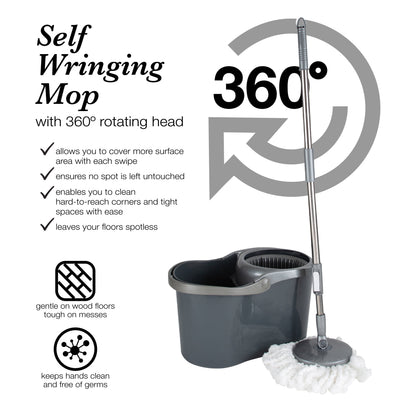 Microfiber Self Wringing Mop & Bucket Set